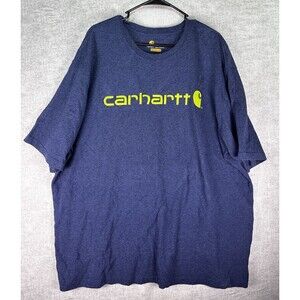 Carhartt Men’s Size 2XL Original Fit Heavy Weight Blue Graphic T-shirt Spell out